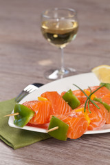 Salmon skewer