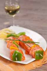 Salmon skewer