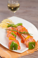 Salmon skewer