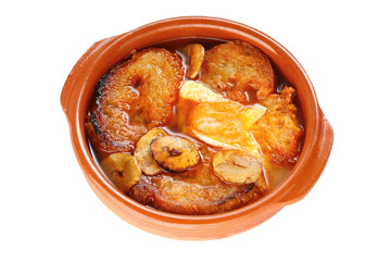 sopa de ajo , castilian garlic soup , spanish food