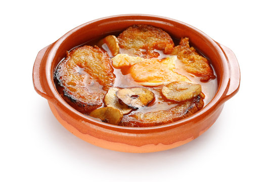 sopa de ajo , castilian garlic soup , spanish food