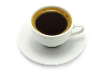 Cup of coffee on a white background