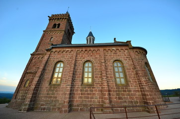 chapelle saint léon, rocher du dabo, moselle, en france