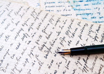 Old letter and fountain pen