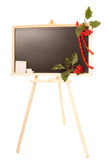 Autumn blackboard in studio with rowanberry