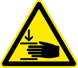 Warnschild Warnzeichen Handverletzungen Quetschgefahr