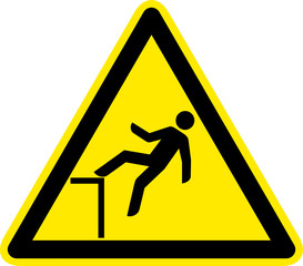 Warnschild Warnzeichen Absturzgefahr Unfallgefahr