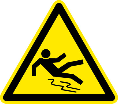 Warnschild Warnzeichen Rutschgefahr Glatt Ausrutschen