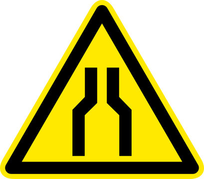 Warnschild Warnzeichen Engstelle Hindernis Symbol