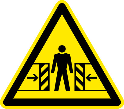 Warnschild Warnzeichen Gefahrenstelle Quetschgefahr