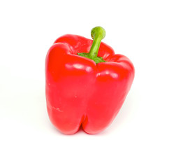 Bright red pepper isolated on white.