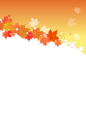red autumn maple foliage design