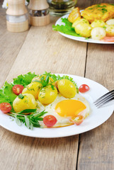 Fried egg with potato
