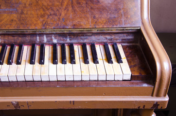 vintage piano keyboard fragment
