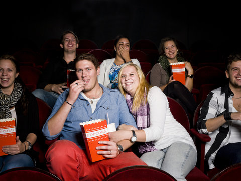 Young couple at cinema