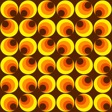 Muster mit Kreisen gelb braun