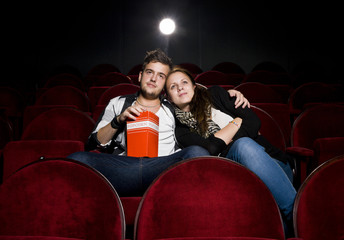 Young couple at the cinema