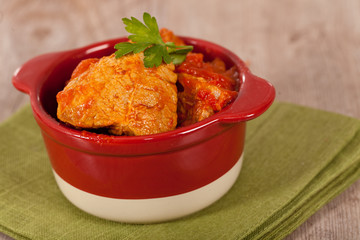 Meat and tomato