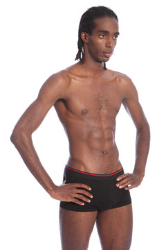 Sexy fit torso healthy body of young African man