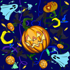 Obraz na płótnie Canvas halloween pumpkin background