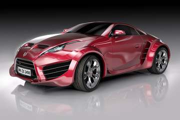 Naklejka premium Red sports car