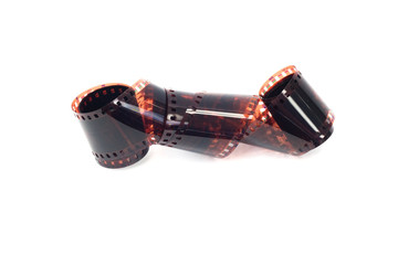 black photo film isolated on white background