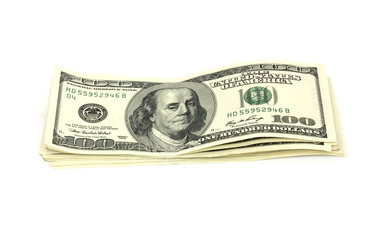 stack of money isolated on white