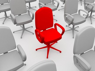 Red chair of the leader