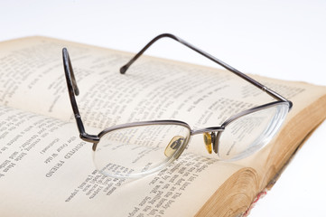 Book and glasses