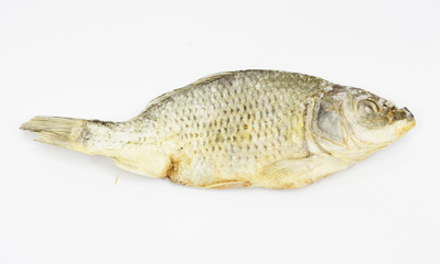 dried fish isolated on white background