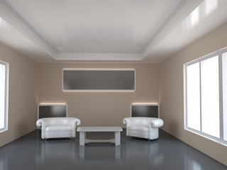 Obraz na płótnie Canvas Room with two windows