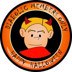 Halloween diabolic button