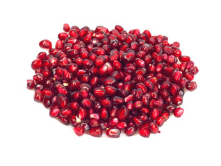 Extreme close up background of a red juicy ripe pomegranate frui