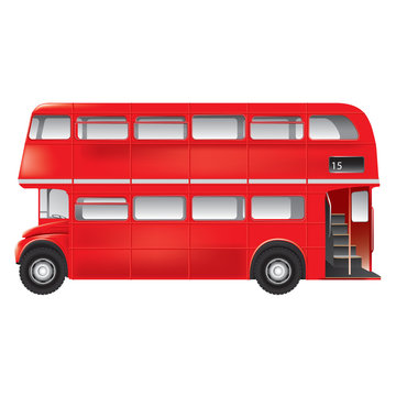 London symbol - red bus - isolated -detailed illustration