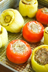 Stuffed peppers and tomato