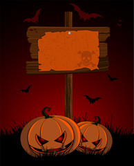 Naklejka premium Halloween wooden sign