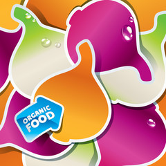 Background from multicolored onions. Vector illustration.