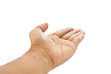 men hand isolated on white background