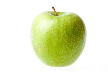 Green ripe apple isolated