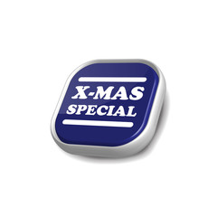 X-Mas Special 3d Button blau