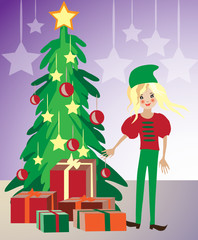 christmas elf illustration