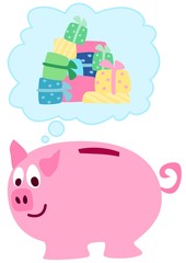 Sparschwein denkt an Geschenke