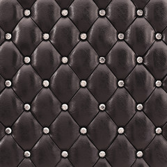 Black upholstery with diamonds , 3d illustration