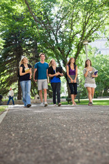 Obraz premium Happy Students Walking on Campus