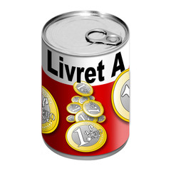 Boite de conserve  - livret A - rouge