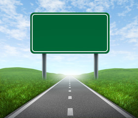 Road with highway sign