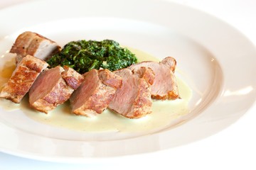 Meat with Spinach