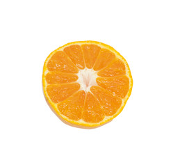 Juicy tangerine, mandarin, orange on white background, closeup,