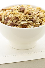 chocolate cornflakes and almonds muesli or granola