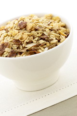 chocolate cornflakes and almonds muesli or granola